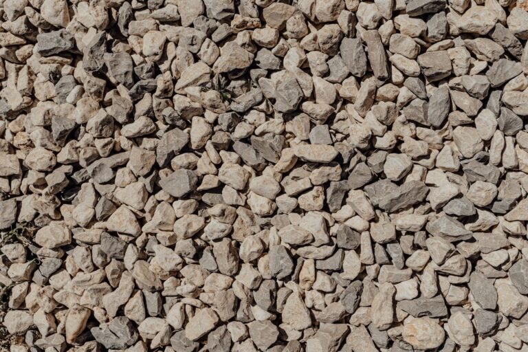 Detailed close-up of crushed gravel stones